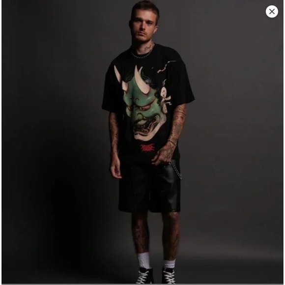 Oni Code Premium Tee Darc Sport Wolves Japanese Tattoo Black Shirt XL Oversized - Picture 5 of 6